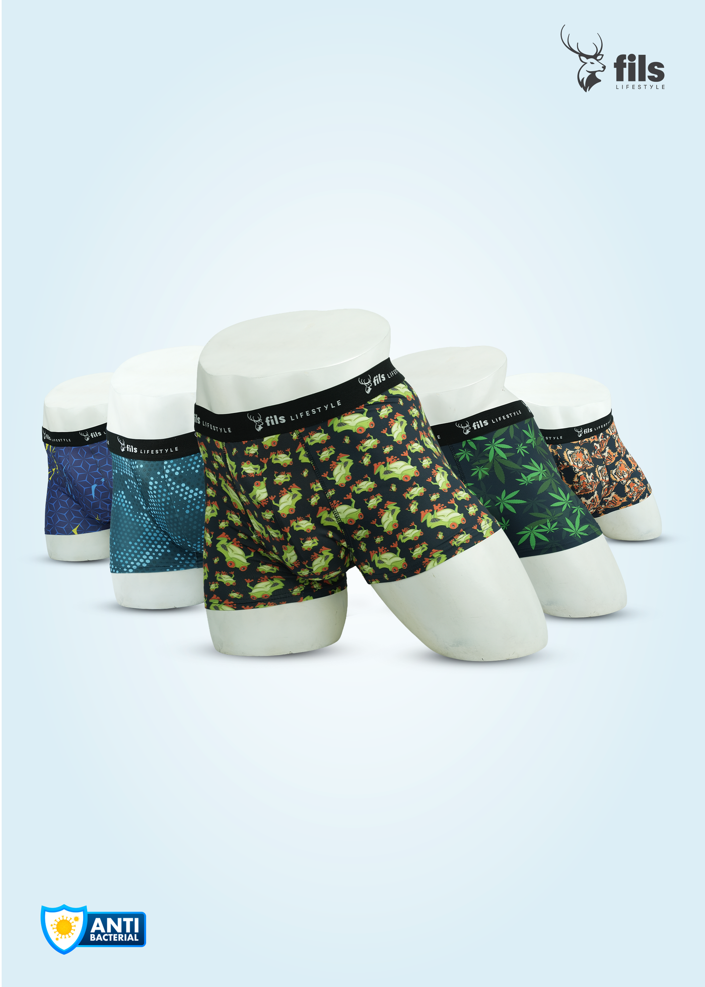 5 Pcs Premium Boxer Combo 3 (Imported Mesh Fabric)