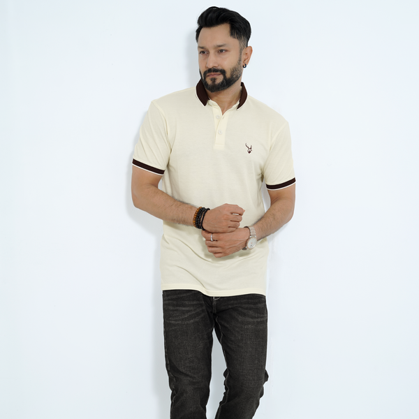 Double PK Regular Polo Shirt - Beige