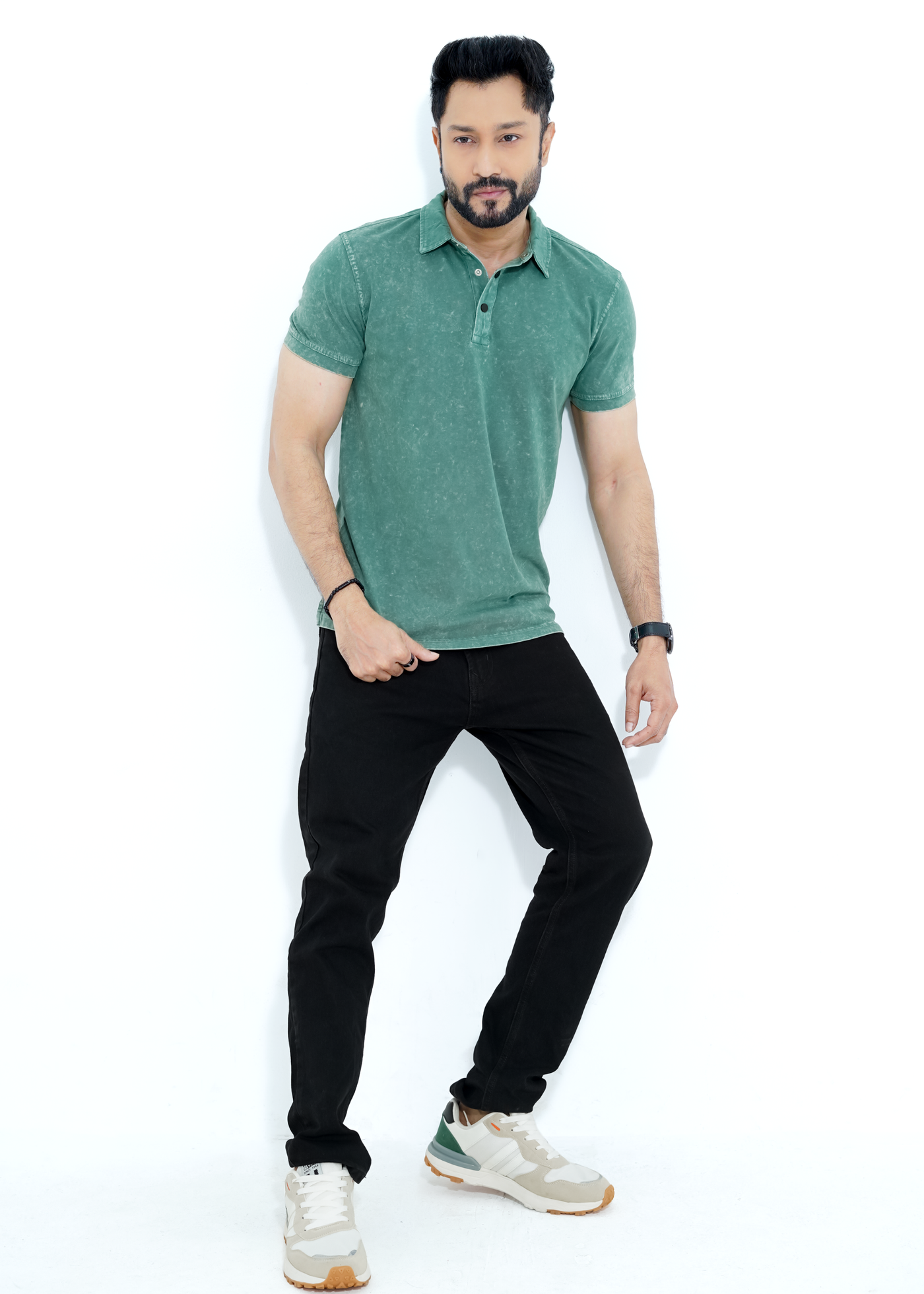 Douglas Fir - Acid Wash Premium S/J Cotton Polo Shirt