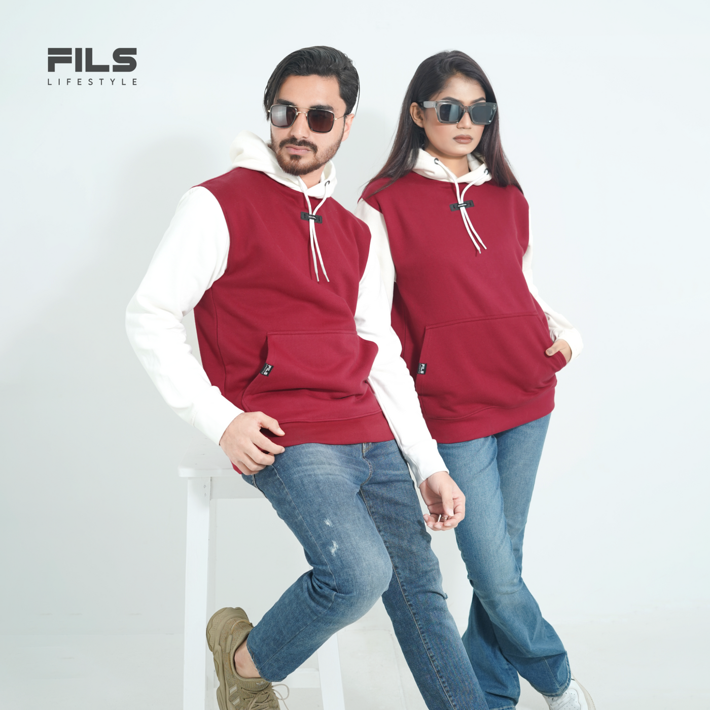Two Model Wearing Our Premium Hoodie